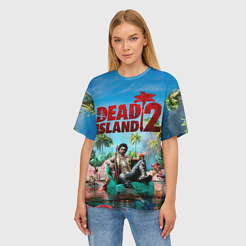 Женская футболка оверсайз Dead island two / 3D-принт – фото 3