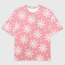 Футболка оверсайз женская Снегопад, цвет: 3D-принт