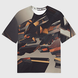 Футболка оверсайз женская Абстрактное множество стеклянных объектов, цвет: 3D-принт