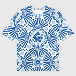 Женская футболка оверсайз Blue rabbit