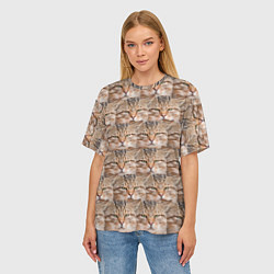 Футболка оверсайз женская Кот - Гипнокот, цвет: 3D-принт — фото 2