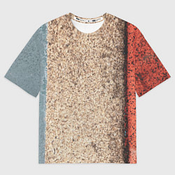 Футболка оверсайз женская Синие, белые и красные камни, цвет: 3D-принт