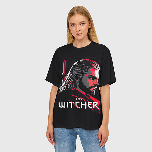 Женская футболка оверсайз Witcher art / 3D-принт – фото 3