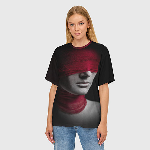 Женская футболка оверсайз Красная мумия / 3D-принт – фото 3
