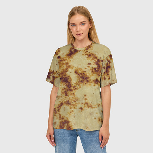 Женская футболка оверсайз Жареный блинчик / 3D-принт – фото 3
