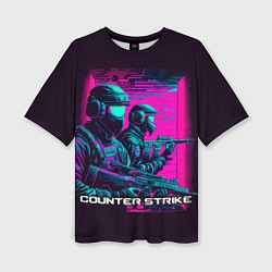 Футболка оверсайз женская Cs Go neon, цвет: 3D-принт