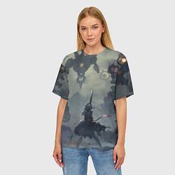 Футболка оверсайз женская Genshin Impact - Ноэль готовится к битве, цвет: 3D-принт — фото 2