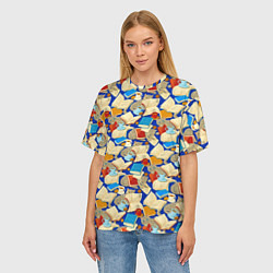 Футболка оверсайз женская Книги и котики, цвет: 3D-принт — фото 2