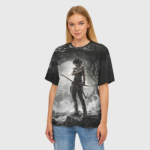 Женская футболка оверсайз Лара Крофт / 3D-принт – фото 3