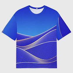 Женская футболка оверсайз Волновая растровая композиция