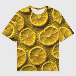 Футболка оверсайз женская Сочный паттерн из долек лимона, цвет: 3D-принт