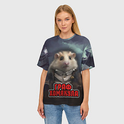 Футболка оверсайз женская Граф Хомякула нейросеть, цвет: 3D-принт — фото 2