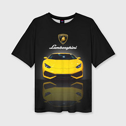 Женская футболка оверсайз Итальянский суперкар Lamborghini Aventador