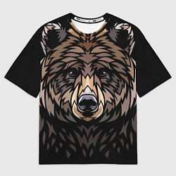Футболка оверсайз женская Медведь в этническом стиле, цвет: 3D-принт