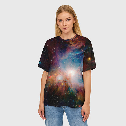 Женская футболка оверсайз Безграничный космос / 3D-принт – фото 3