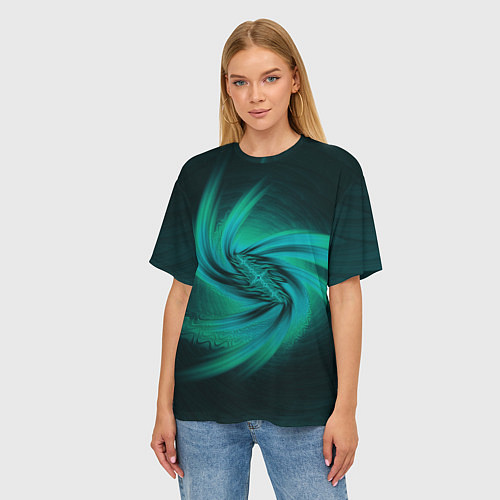 Женская футболка оверсайз Фрактал космический / 3D-принт – фото 3