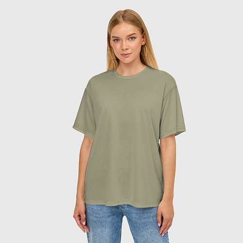 Женская футболка оверсайз Зеленый тренд без принта / 3D-принт – фото 3
