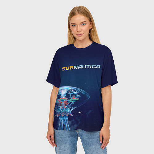Женская футболка оверсайз Subnautica подводный город / 3D-принт – фото 3