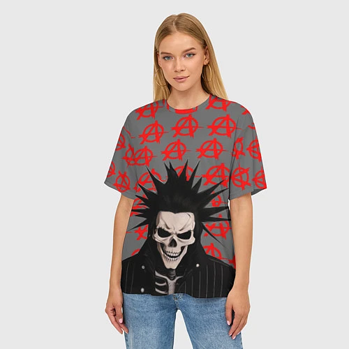 Женская футболка оверсайз Дохлый панк / 3D-принт – фото 3