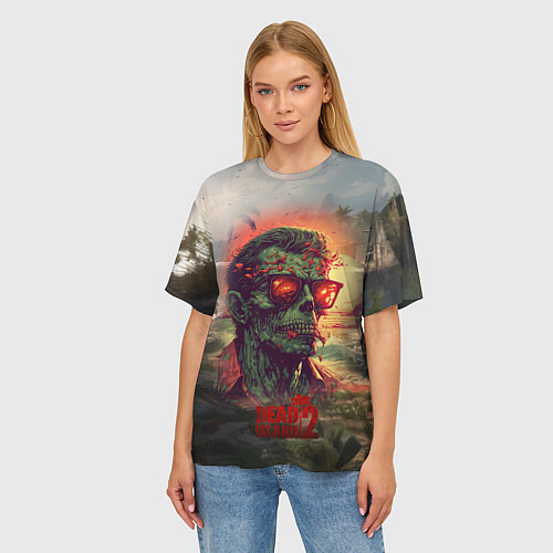 Женская футболка оверсайз Dead island 2 zombie / 3D-принт – фото 3