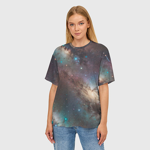 Женская футболка оверсайз Бескрайняя Вселенная / 3D-принт – фото 3