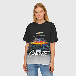 Футболка оверсайз женская Американская маслкар 70-х годов Chevrolet Corvette, цвет: 3D-принт — фото 2