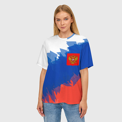 Женская футболка оверсайз Я патриот России / 3D-принт – фото 3