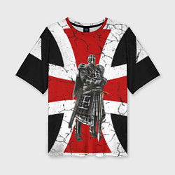Футболка оверсайз женская Рыцарь на фоне мальтийского креста, цвет: 3D-принт