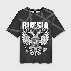 Футболка оверсайз женская Russia - герб РФ, цвет: 3D-принт