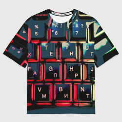 Женская футболка оверсайз Клавиатура черный