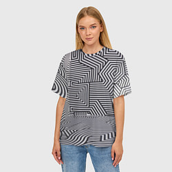 Футболка оверсайз женская Обманчивый паттерн, цвет: 3D-принт — фото 2
