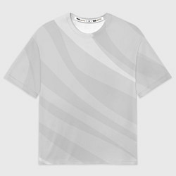 Женская футболка оверсайз Светлый серый плавные полосы