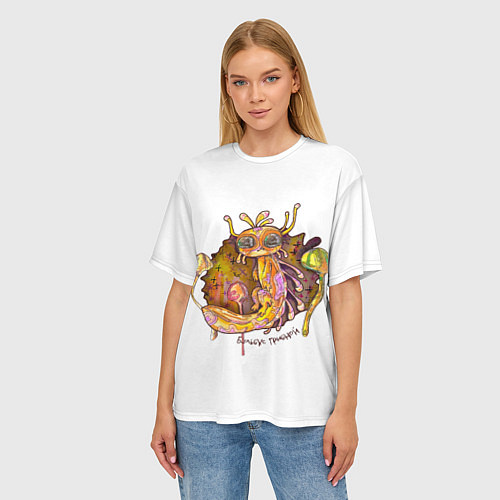 Женская футболка оверсайз Бульбус грибной / 3D-принт – фото 3