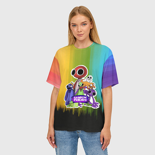 Женская футболка оверсайз Компания радужных друзей / 3D-принт – фото 3
