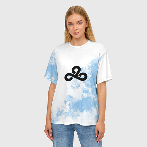 Женская футболка оверсайз Cloud9 Облачный / 3D-принт – фото 3