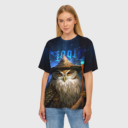 Женская футболка оверсайз Волшебная сова - магия / 3D-принт – фото 3