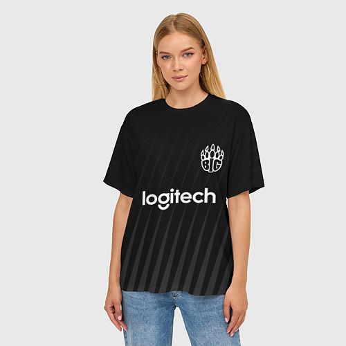 Женская футболка оверсайз Форма BIG black / 3D-принт – фото 3