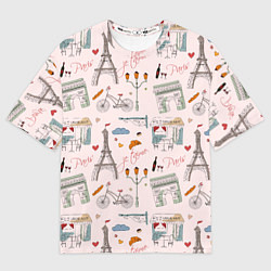 Футболка оверсайз женская Париж я тебя люблю, цвет: 3D-принт