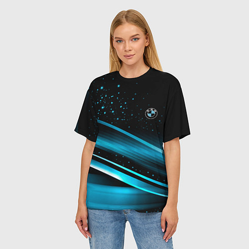 Женская футболка оверсайз BMW sign БМВ / 3D-принт – фото 3