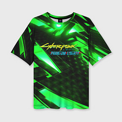 Футболка оверсайз женская Cyberpunk 2077 phantom liberty neon green, цвет: 3D-принт