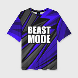 Футболка оверсайз женская Beast mode - синяя униформа, цвет: 3D-принт
