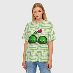 Футболка оверсайз женская Зеленые слаймы стардью, цвет: 3D-принт — фото 2