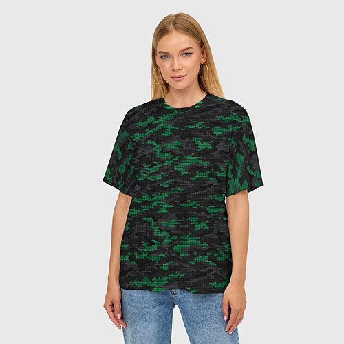 Женская футболка оверсайз Точечный камуфляжный узор Spot camouflage pattern / 3D-принт – фото 3