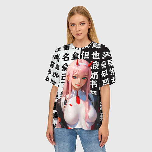 Женская футболка оверсайз Любимый во Франксе - Ноль два / 3D-принт – фото 3