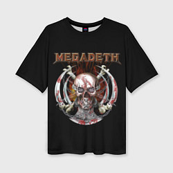 Женская футболка оверсайз Megadeth - боевой череп