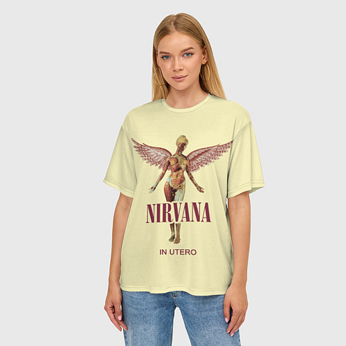 Женская футболка оверсайз Nirvana - In utero / 3D-принт – фото 3