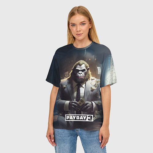 Женская футболка оверсайз Gorilla Payday 3 / 3D-принт – фото 3