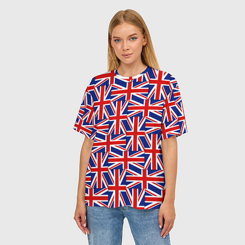 Женская футболка оверсайз Флаги Великобритании / 3D-принт – фото 3