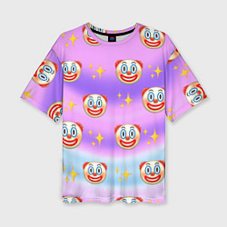 Женская футболка оверсайз Узор с Клоунами