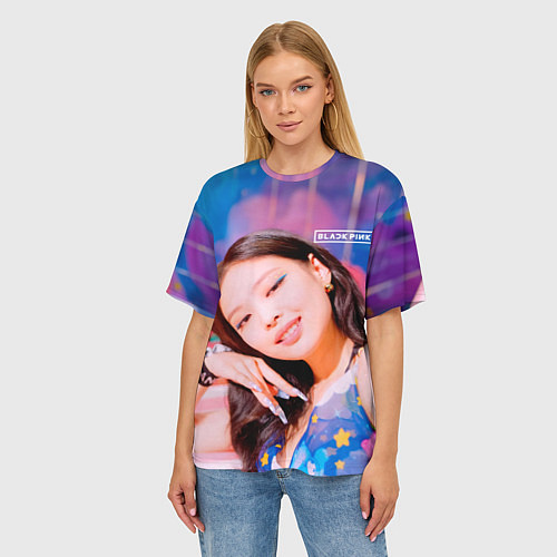 Женская футболка оверсайз BlackPink Gorgeous Jennie / 3D-принт – фото 3